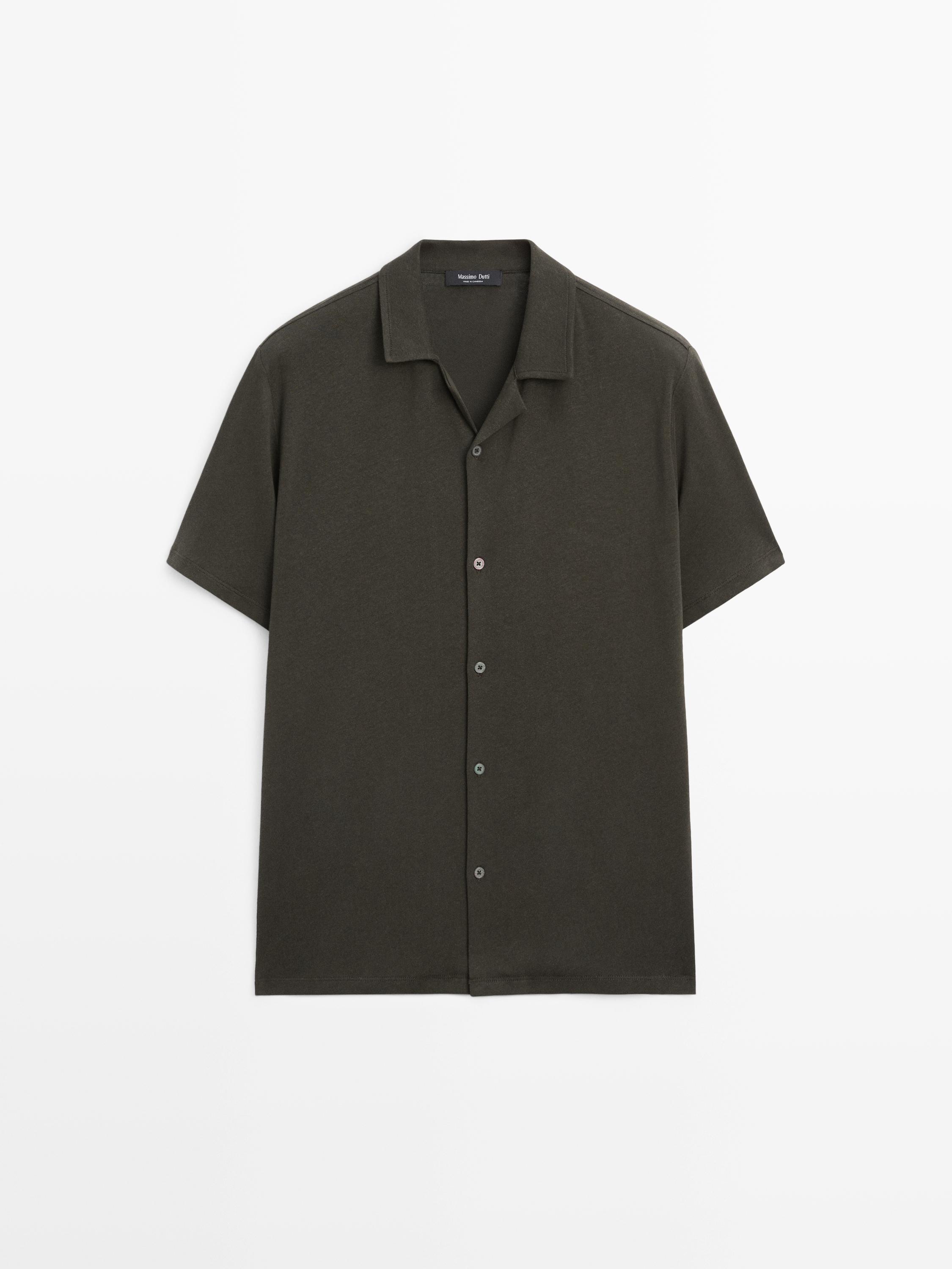 Chemise manches courtes lin coton